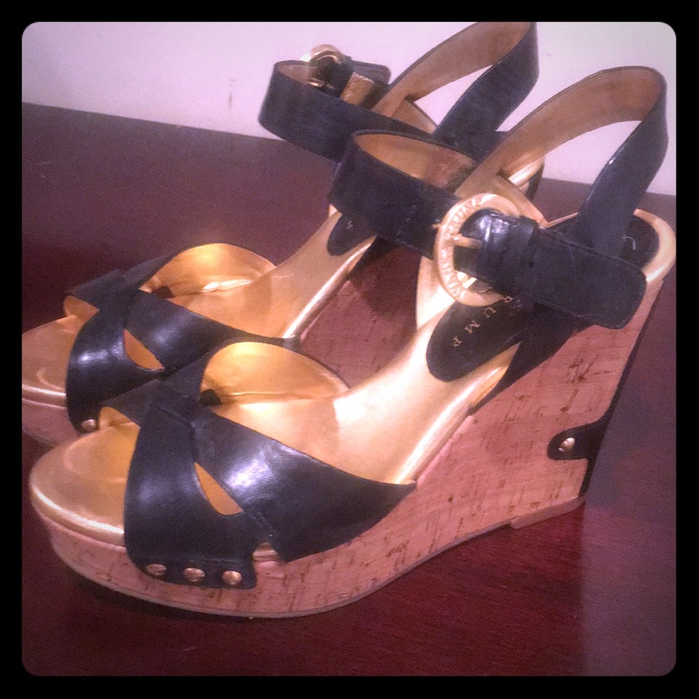 Beautiful gold and black wedges